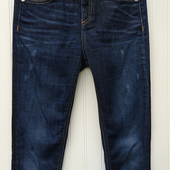 Rag & Bone Jeans 10 Inch Skinny Size 24 Denim Distressed Kensington Dark Blue - Picture 3 of 11